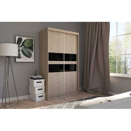 Finezja Gardróbszekrény (150 cm) Sonoma tölgy / Fekete Furniture