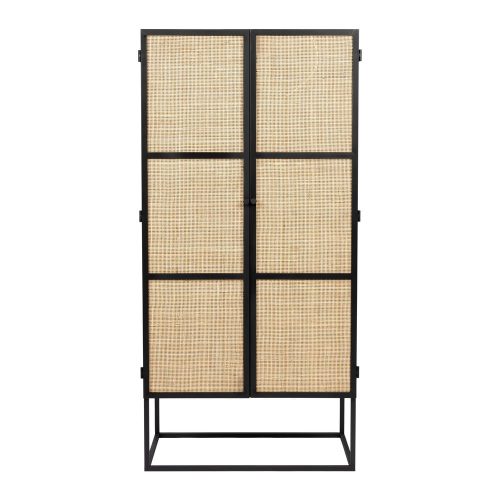 Fekete rattan komód 70x145 cm Guuji - White Label